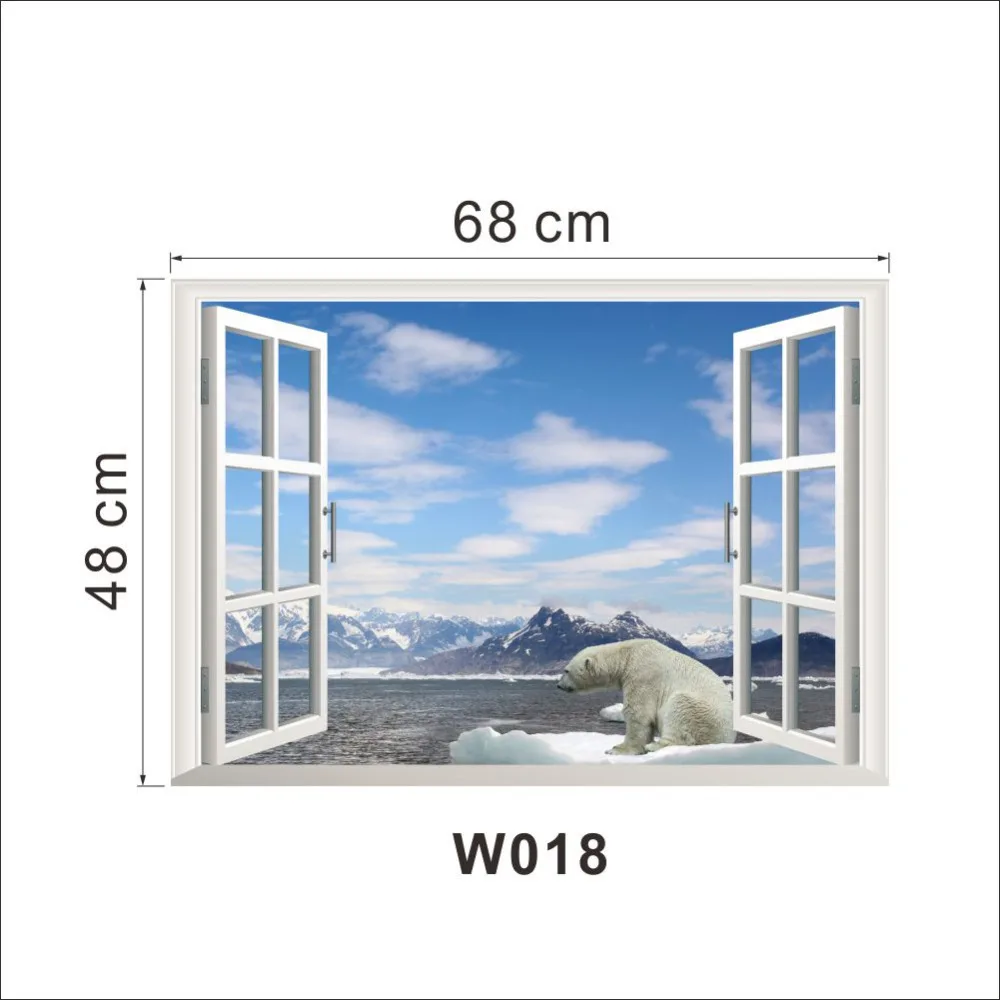 3d-наклейка на стену с изображением белого снега ледника гор пляжа полярного