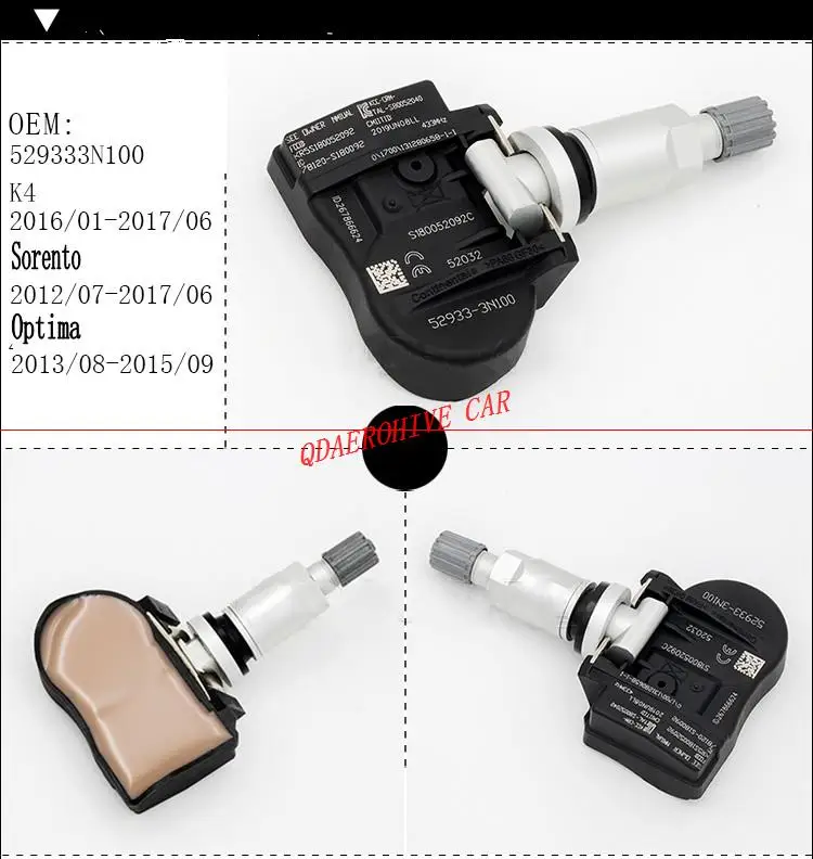 AEROHIVE 4 шт. подлинный оригинальный для Kia Optima Sorento K4 OEM 529333N100 TPMS датчик давления в