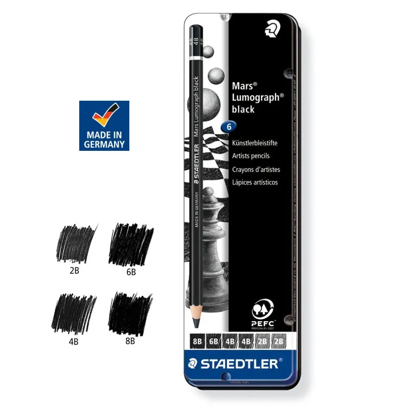 STAEDTLER 100B G6 Рисование эскиз живопись Ограниченная серия Олово уголь карандаш