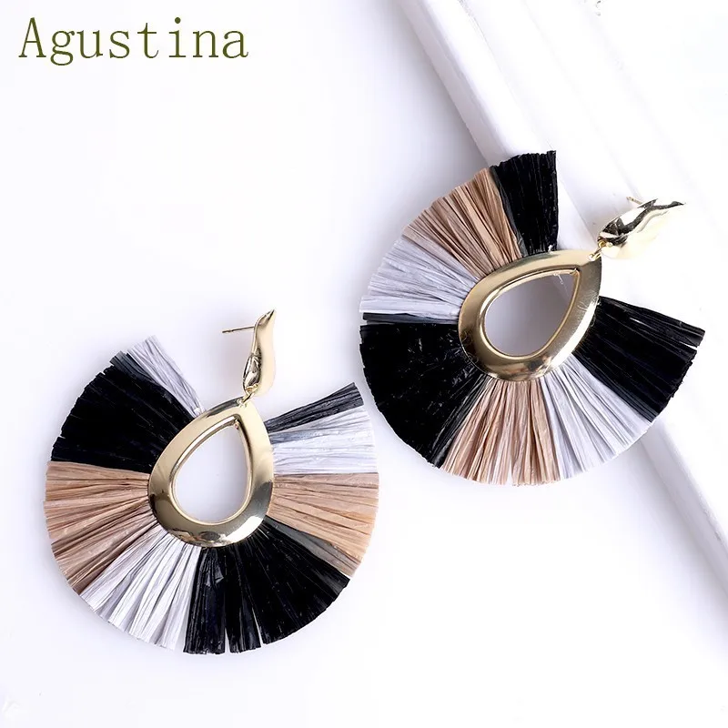 Серьги из ротанга для женщин серьги с кисточками богемные модные ювелирные