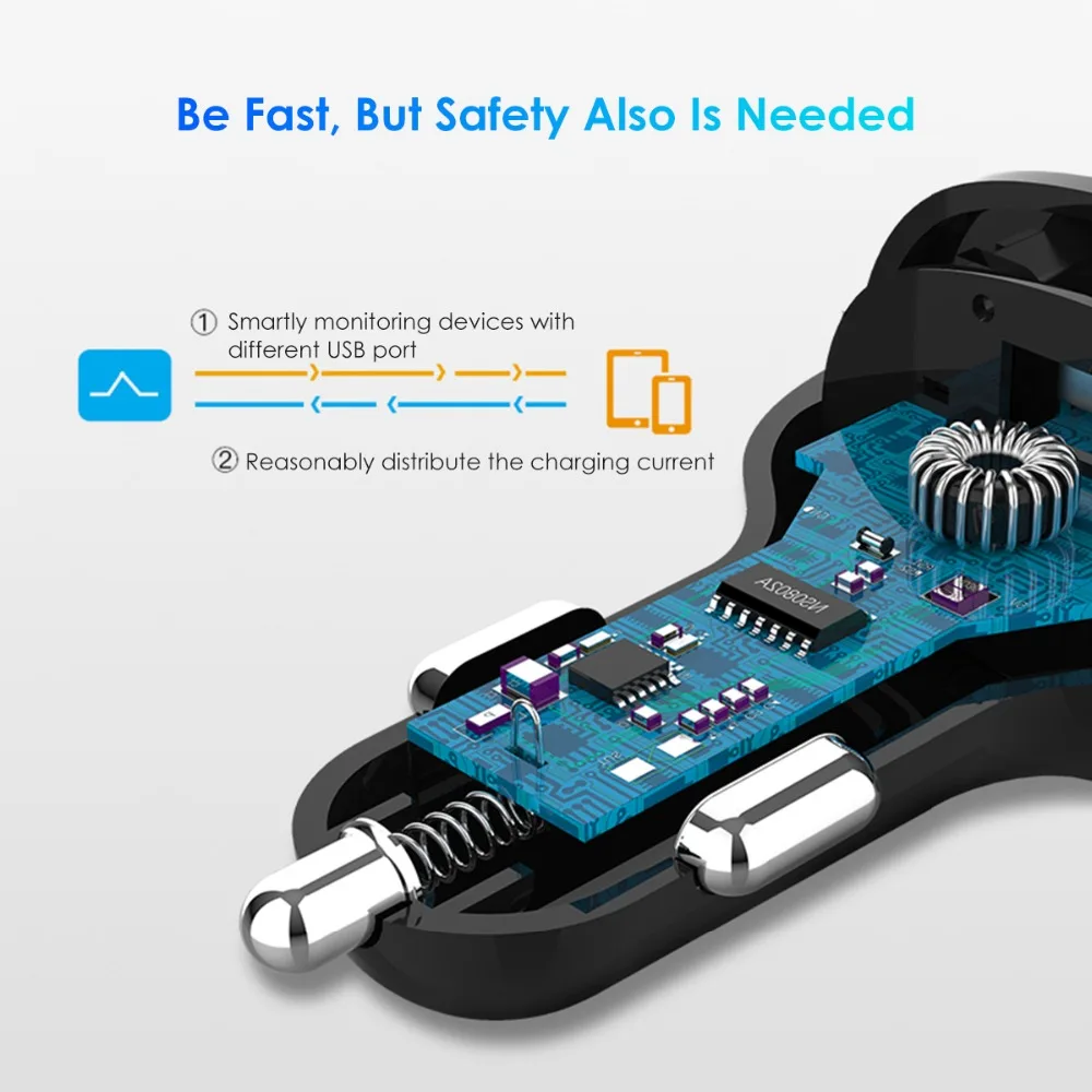 SOONHUA usb type C цифровое автомобильное зарядное устройство, 3 порта для зажигалки, QC 3,0, адаптер для быстрой зарядки, автомобильное зарядное устройство для мобильного телефона