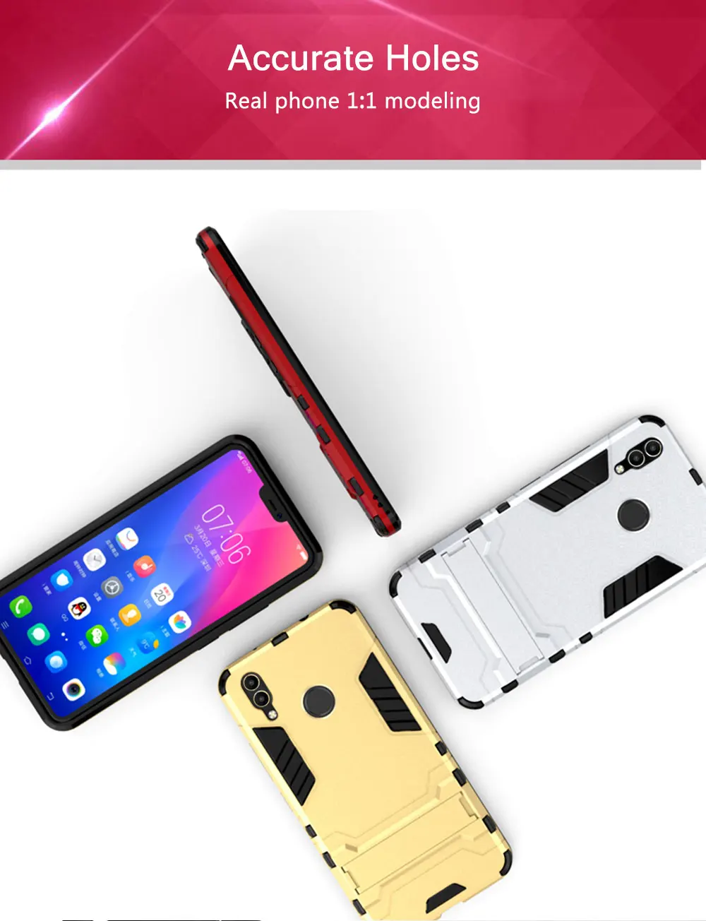 Чехол для Honor 8X8 X Max, защитный чехол из поликарбоната, ТПУ, ободок и подставка, чехол для телефона, для huawei Honor 8C 8 C, противоударный, полная защита, бампер