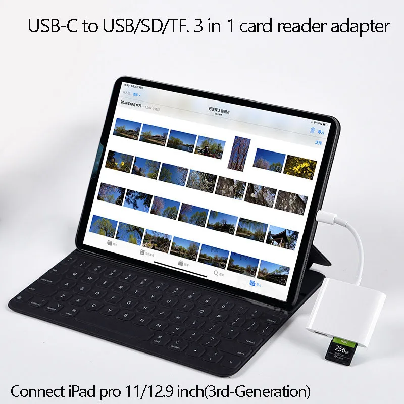 Адаптер для камеры OTG USB C на 3 0 Type c к SD TF кардридер конвертер комплект кабеля iPad Pro