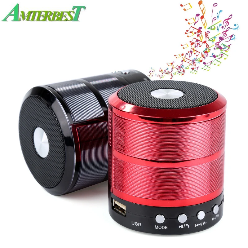 Портативная Bluetooth Колонка AMTERBEST Беспроводная мини колонка с поддержкой FM радио AUX