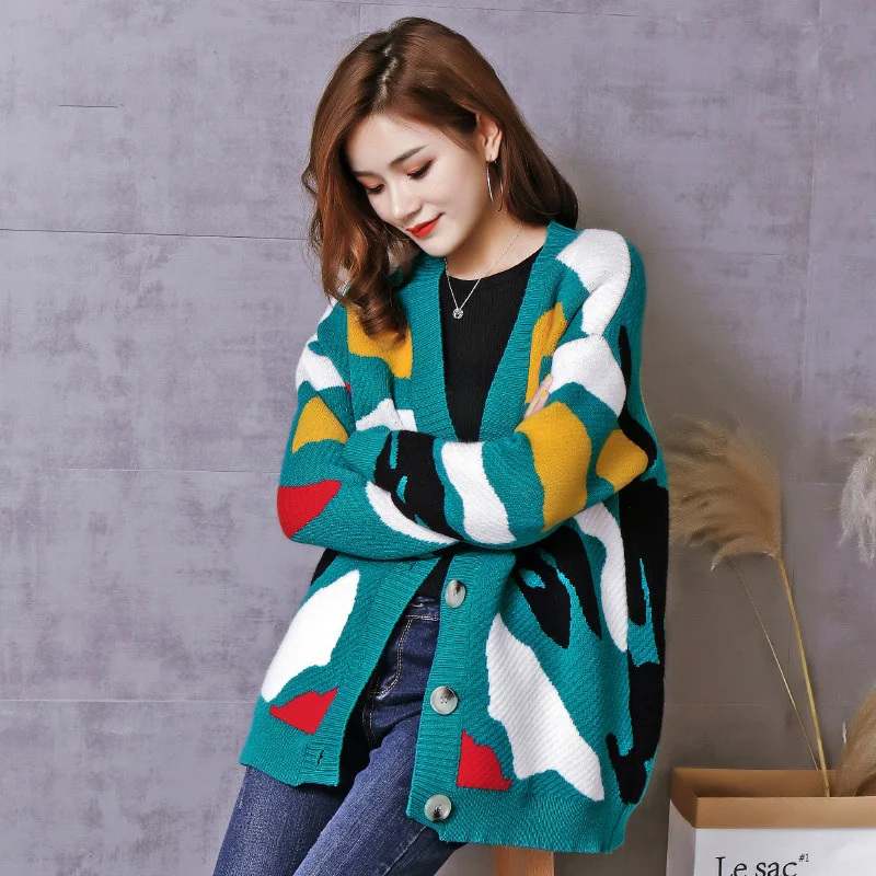 2018 Spring Autumn color Wool Sweater V neck Can not buckle cardigan Fashion wild Female Small shawl Jacket burderry women |