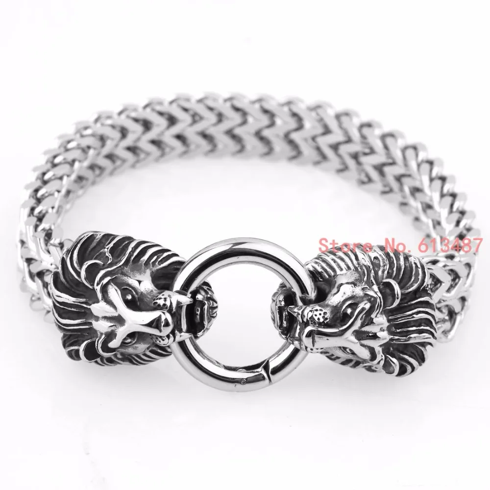 Silver Color Stainless Steel Wolf Head Shape Bracelet Bangle for Men Fashion Jewelry Free Shipping | Украшения и аксессуары