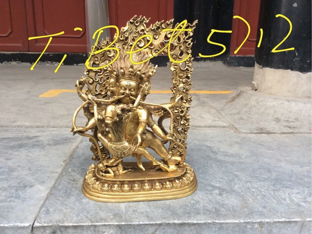 Бронзовая статуя Будды MAHAKALA тибетская монгольская 30 см 2 0 кг украшение для сада