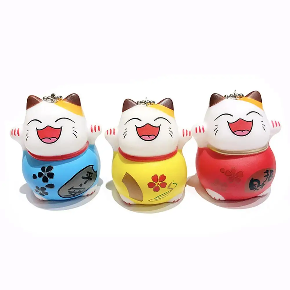 Peaceful Lucky Cat мультяшная кукольная цепочка автомобильный брелок со стразами кулон с