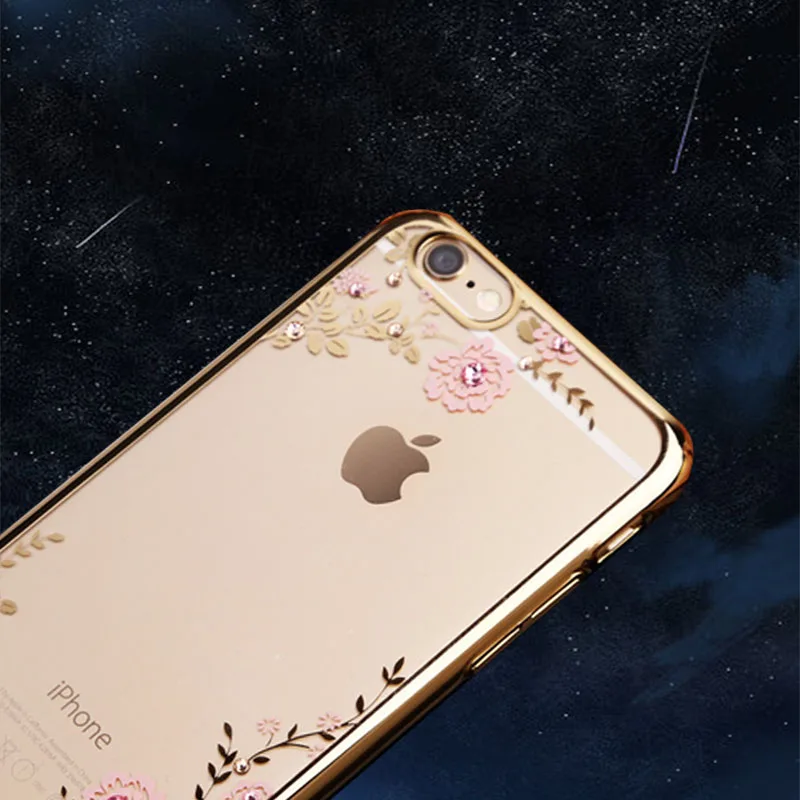 Yuetuo оригинальный роскошный золотой чехол из ТПУ для apple iphone 6 6s plus силиконовые