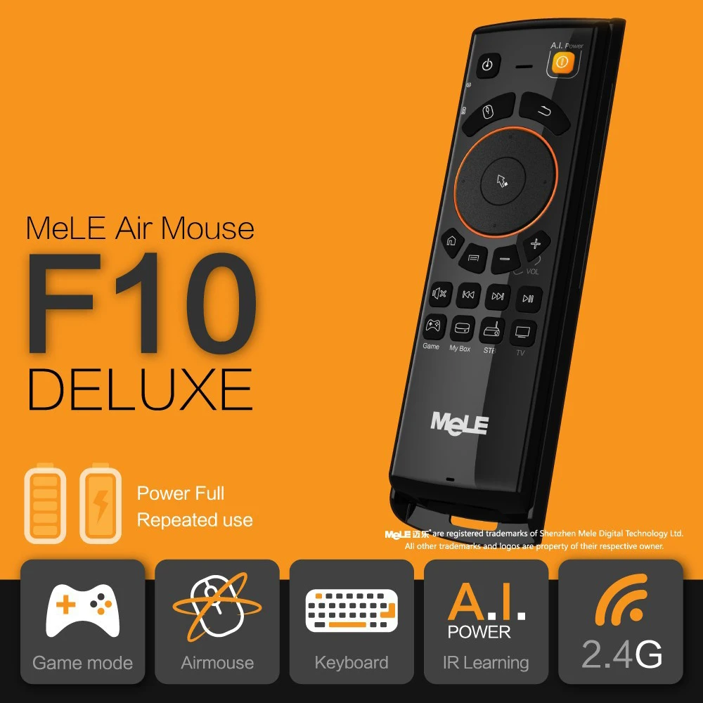 MeLE F10 Deluxe 2,4 ГГц Беспроводные игровые клавиатуры Fly Air mouse обновленная версия пульт дистанционного управления для Smart Android Mini PC tv Box