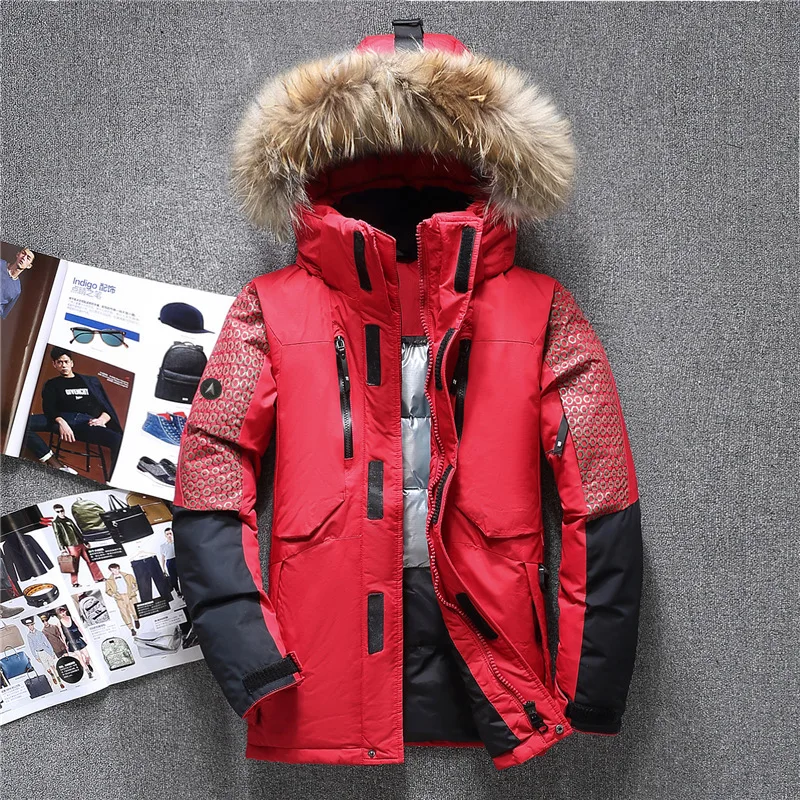 Пуховик мужской зимний теплый водонепроницаемый с капюшоном|hooded down|parka downparka down men