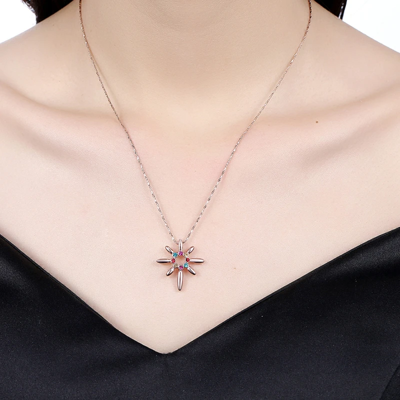 

Garilina Best selling personality Rose gold mulit color cubic zirconia ladies necklace pendant for women P2109