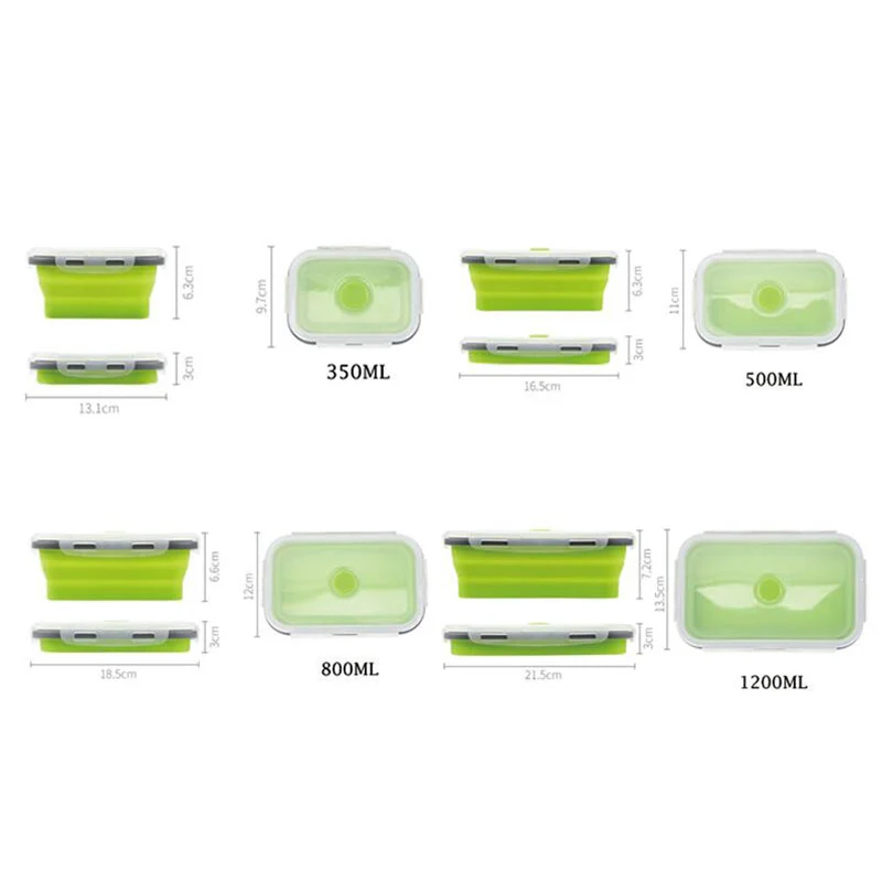 

Food Grade Silicone Lunch Box Folding Food Container Bento Box Collapsible Portable Microwave Tableware Food Crisper Box KC1682