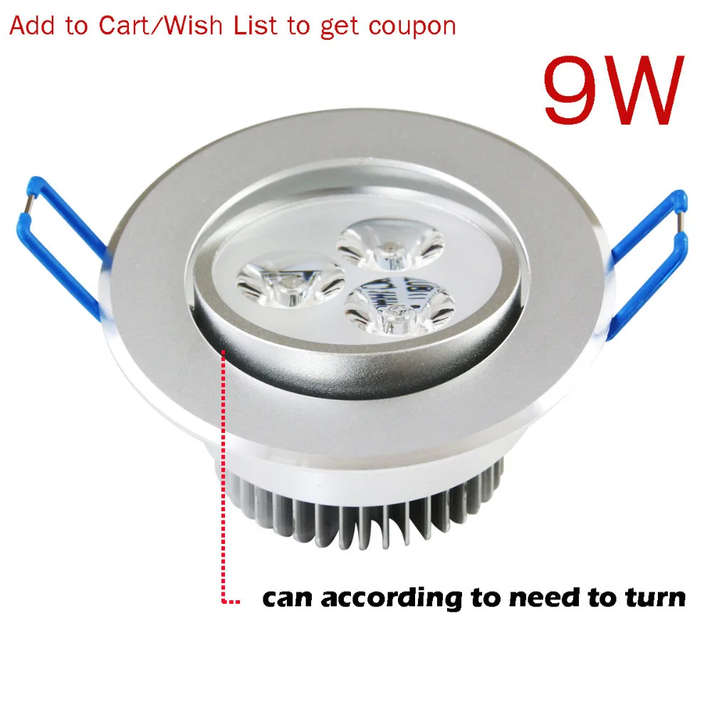 9W 3x3W 110v 220v Dimmable или luminaria teto светодиодные встраиваемые светильники lamparas de techo lampada