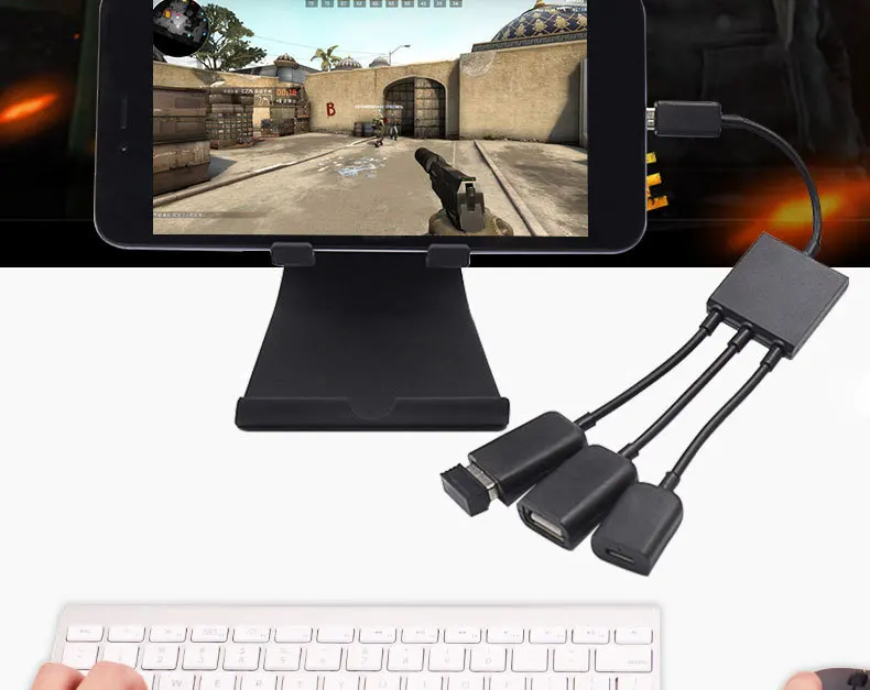 3 в 1 тип c USB C хост OTG концентратор адаптер кабель совместимый телефон/планшет