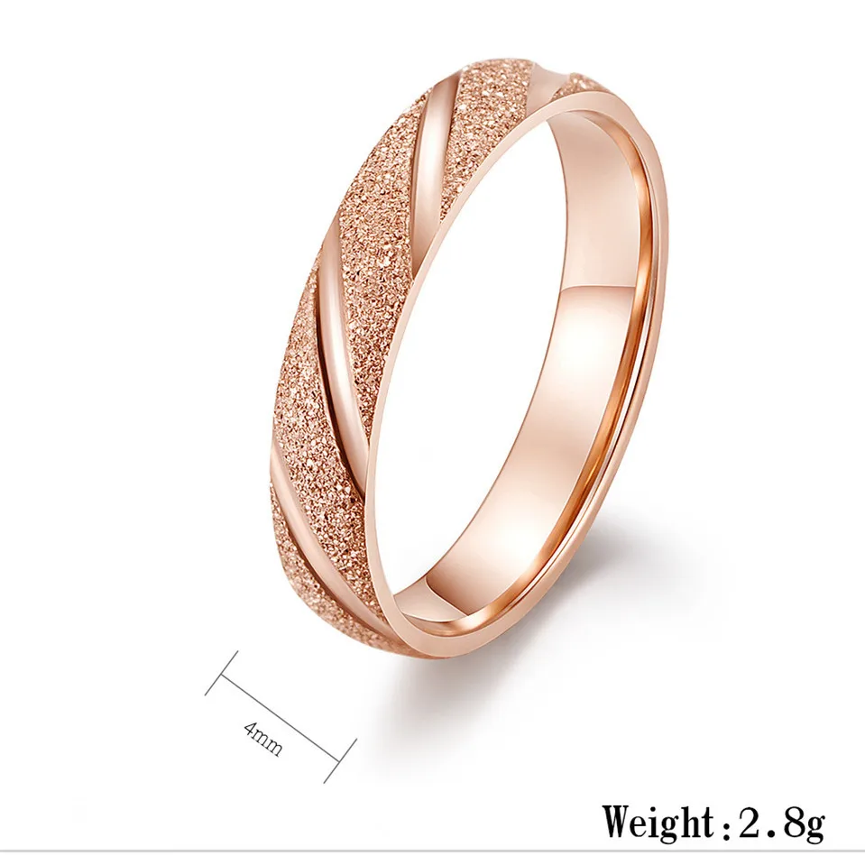 

Fashion Women Ring Stainless Steel Rose Gold Black Silver Color Rings Frosted Matte Processing Jewelry Lord of the Ring