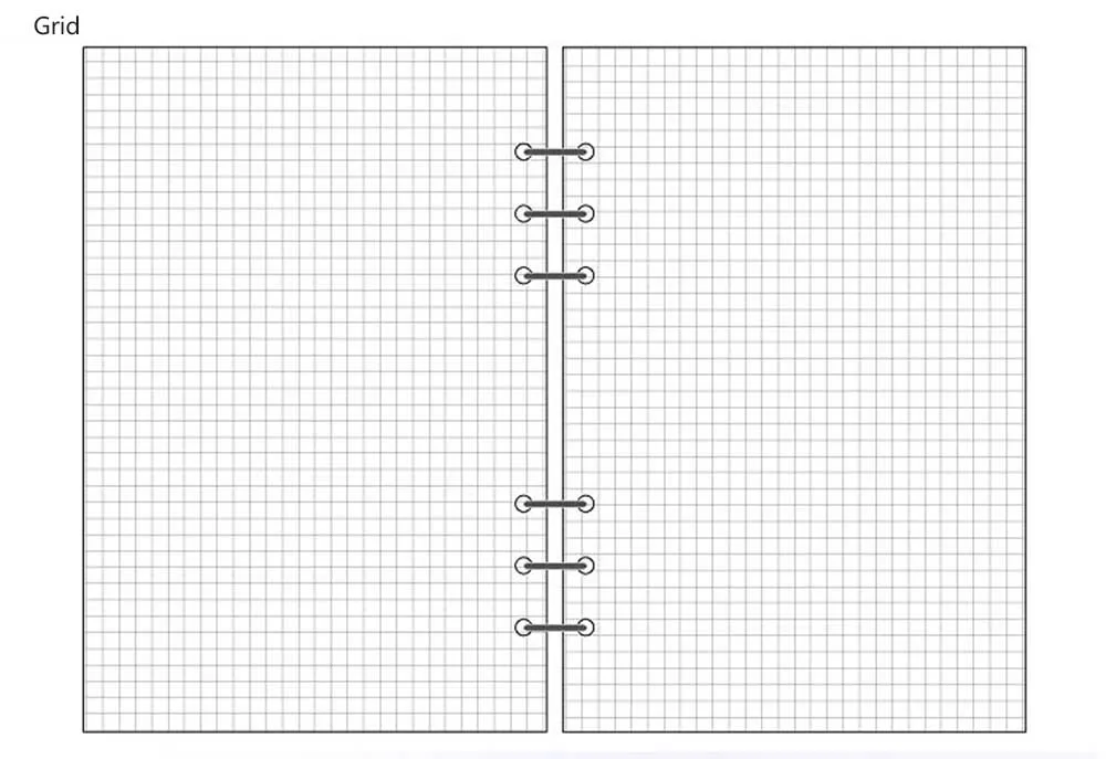 Grid 6 отверстий, цветная бумага для планировщика, наполнитель, Filofax, для офиса, школы, спираль, аксессуары для ноутбуков, наполнитель, бумага, Биндер, внутренние страницы - Цвет: Grid