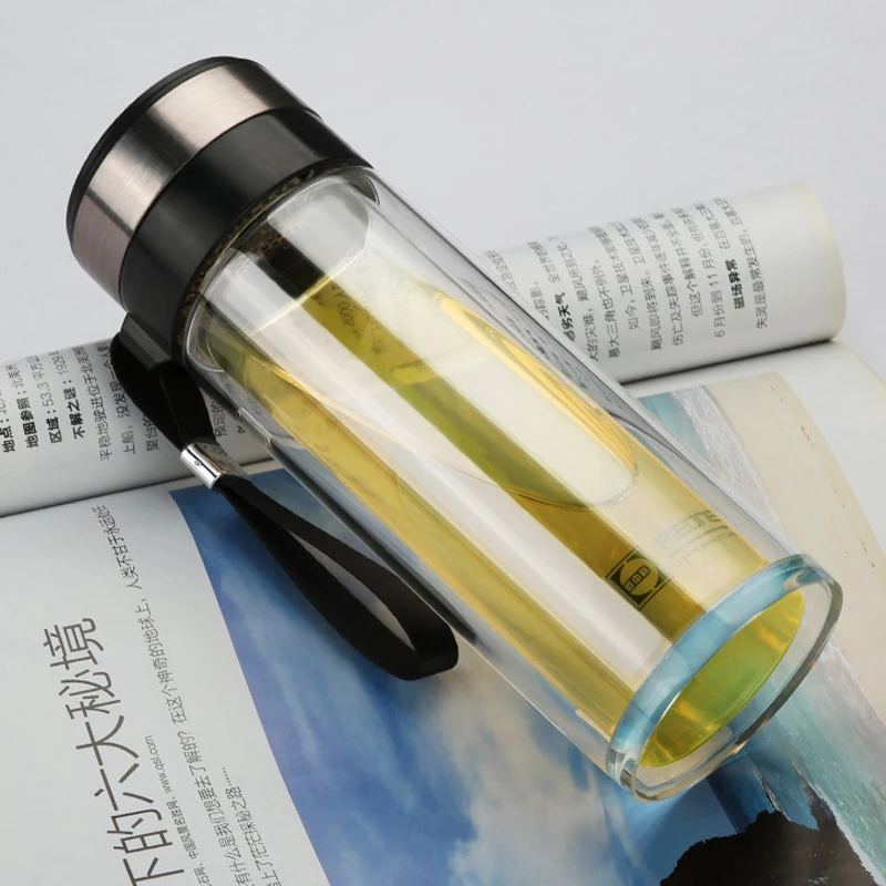 280 мл двойная бутылка для воды автомобильная стеклянная с защитой от ожогов