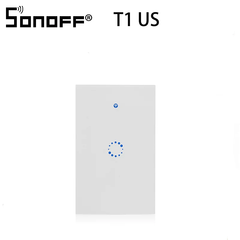 T1 US 1 Gang Sonoff T1 базовый смарт-переключатель 1-3банд ЕС США WiFi& RF умный настенный сенсорный светильник-переключатель модуль автоматизации умного дома пульт дистанционного управления - Комплект: T1 US 1 Gang