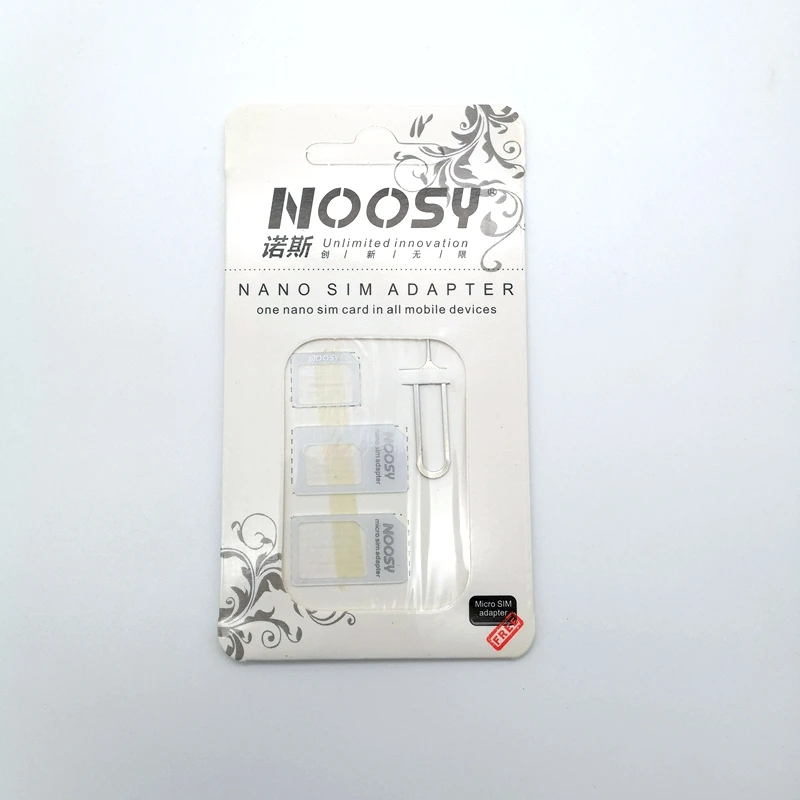 100 шт. адаптер для сим-карты 4 в 1 Noosy Nano адаптер Micro-SIM стандартные адаптеры для сим-карты Извлечение Pin ключ для iPhone samsung