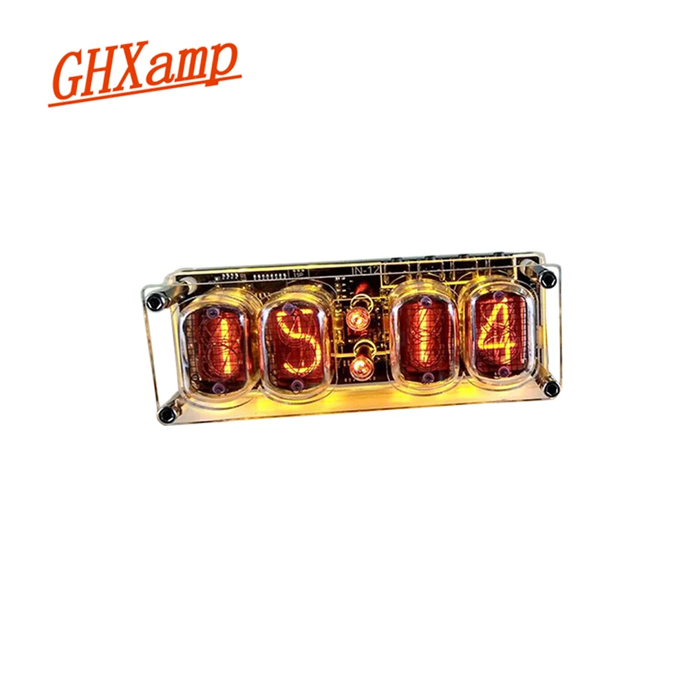 GHXAMP-Tubo de brillo en 12, reloj de 4 dígitos, retroiluminación LED colorida DS3231 Nixie, IN-12B, DC5V, USB, electrónico, DIY