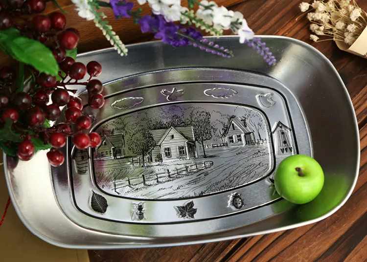 Пять стилей Европейская ретро железная Фруктовая тарелка старшая жестяная