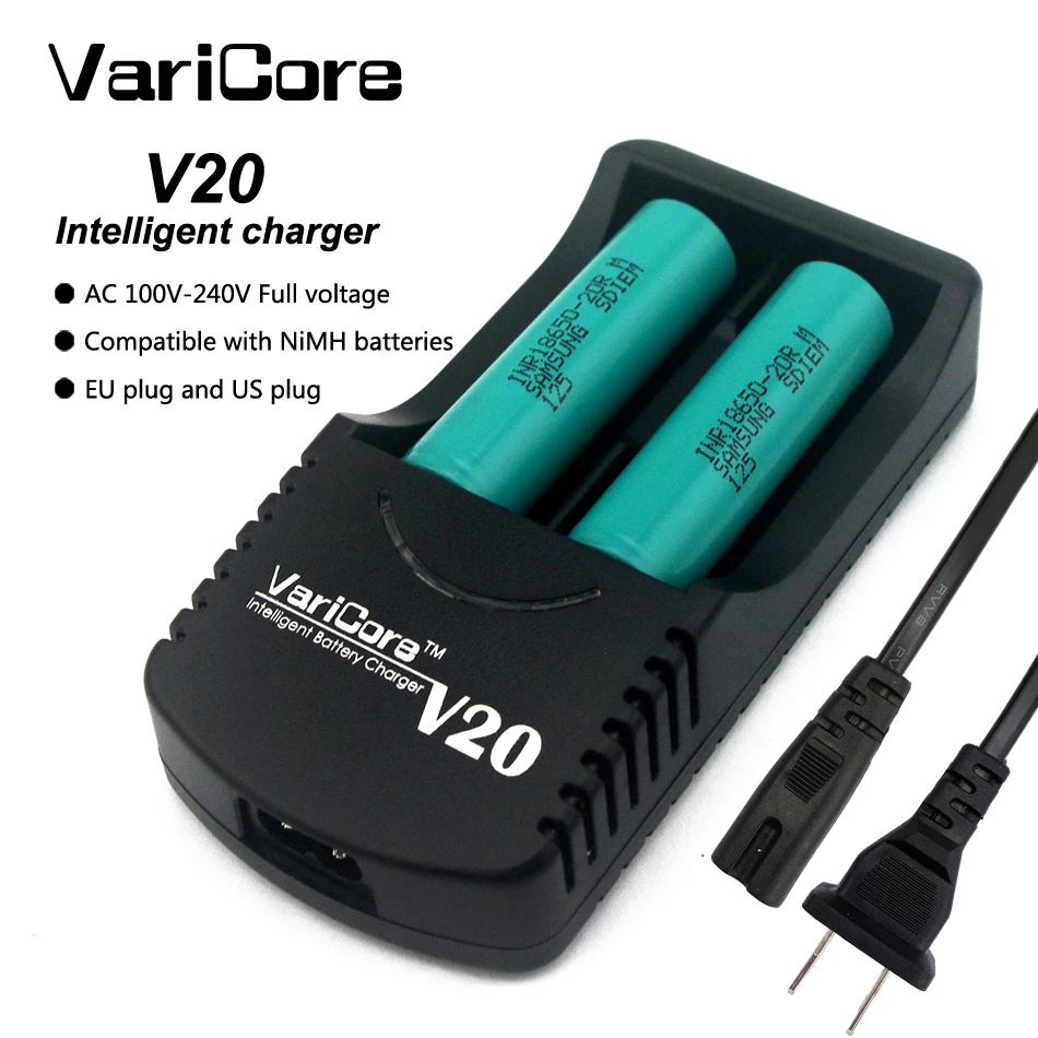 Зарядное устройство для аккумуляторов VariCore V20 18650 литиевая батарея 26650 18500 16340 14500