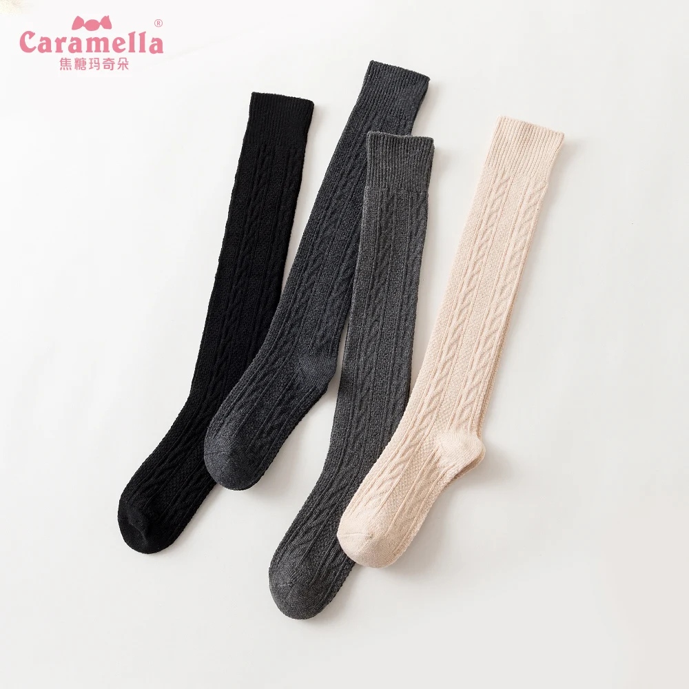 Caramell 1Pair Kawaii Stocking Women Socks Sweet Girls Long Sweater Warm Knee High Cute Soft Cozy Over | Женская одежда