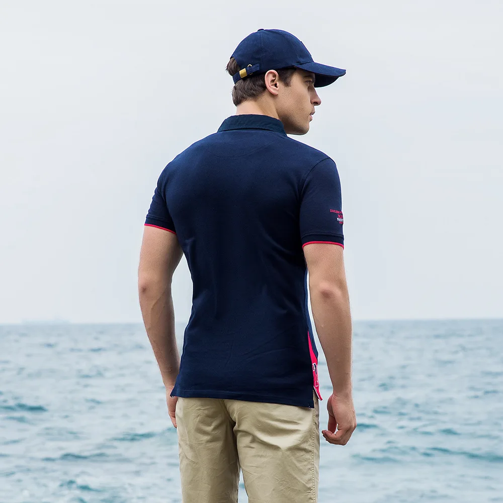 Модная 100% хлопковая Мужская рубашка поло с дышащим принтом и коротким рукавом