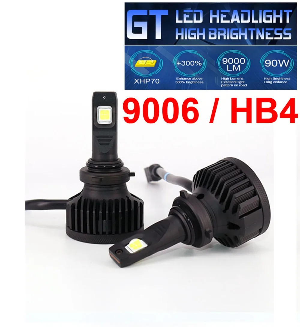 1 комплект Автомобильные светодиодные лампы 9006 HB4 XHP70 90 Вт 6000 лм|Передние LED-фары