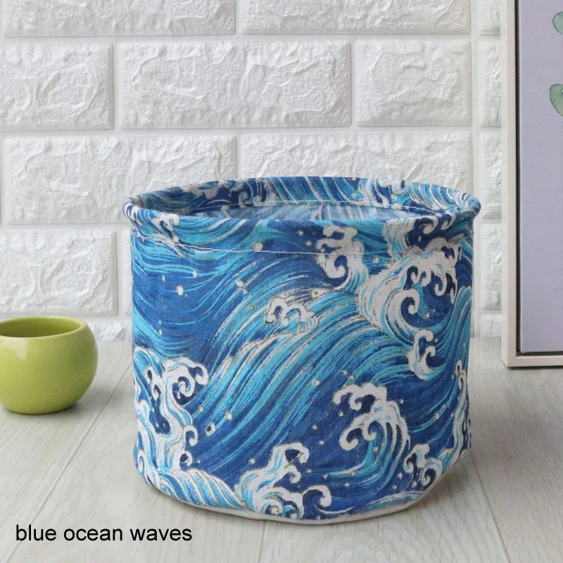 blue ocean waves Грязная одежда мешок для мелочей хлопок белье корзина для хранения корзина для белья корзина для хранения игрушек бытовой баррель - Цвет: blue ocean waves