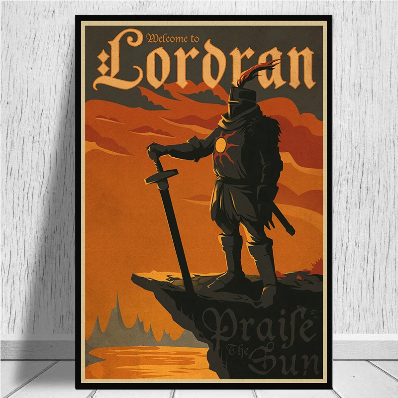Dark Souls Classic Game Canvas Paintings Vintage Wall Posters Stickers Home Decor Gift Дом и сад