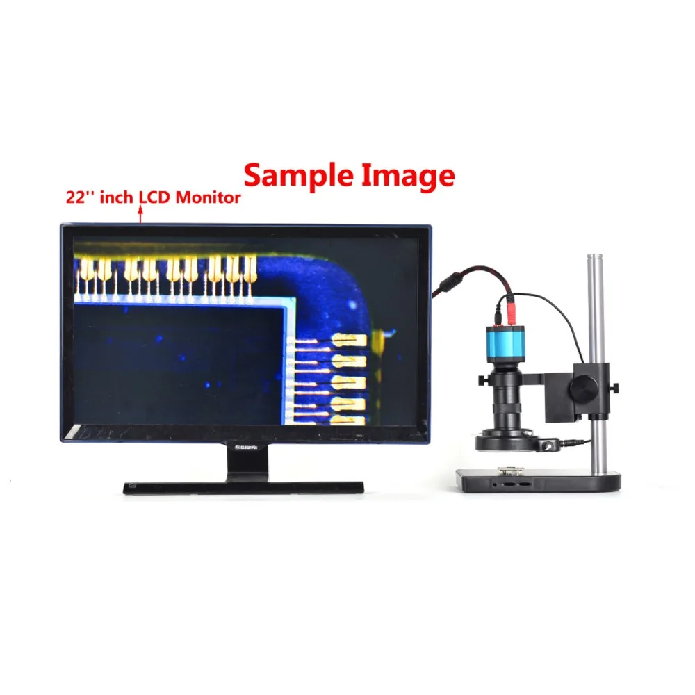 Цифровой промышленный паяльный микроскоп 14 МП HDMI USB видеокамера 100X C Mount Zoom Lens 40 LED