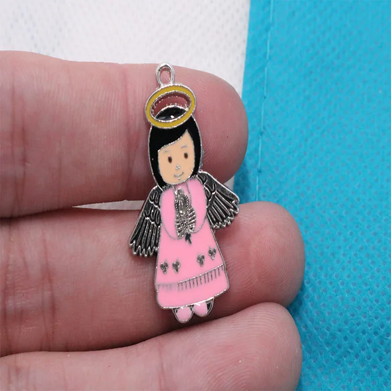 50 шт./маленькая медаль в виде католического мультяшного ангела мини дневной