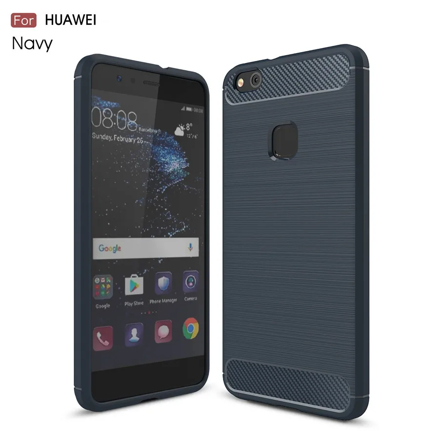 Huawei P8 Lite чехол противоударный huawei P20 P30 Lite Pro P9 P10 бампер из углеродного волокна ТПУ силиконовый защитный чехол