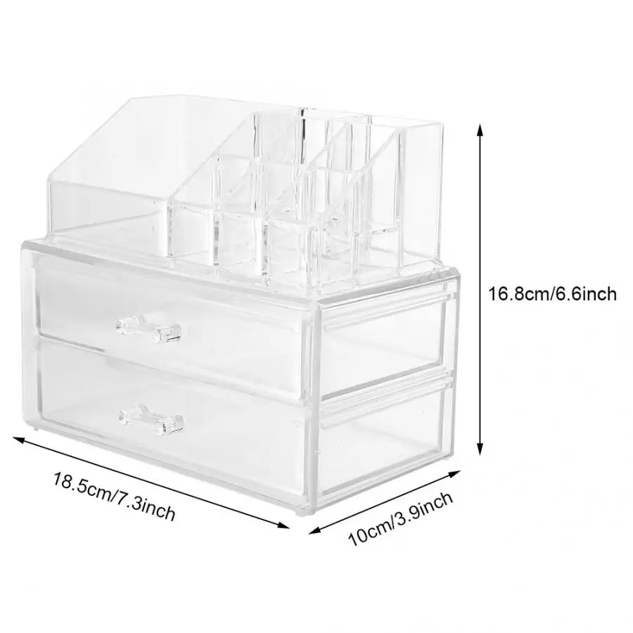 portable Transparent Cosmetic Storage Case Drawer Type Lip stick Toner Lotion Holder Display Stand Makeup Container Organizer | Красота и