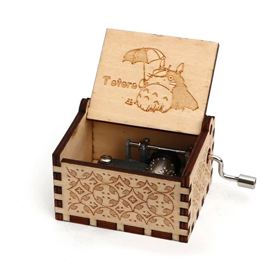 9 Antique carved hand-cranked music box Cute ToToro Theme music box exquisite little gifts Girl birthday present Christmas gifts - Цвет: 9
