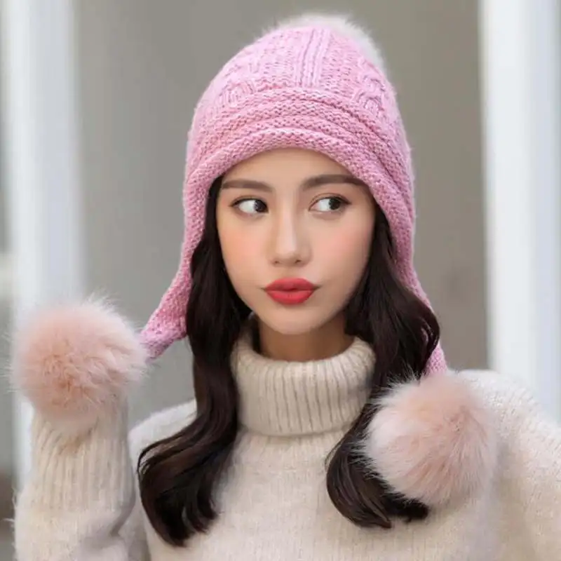 Женские зимние шапки толстые мягкие теплые вязаные skullies beanies модные invierno gorros mujer