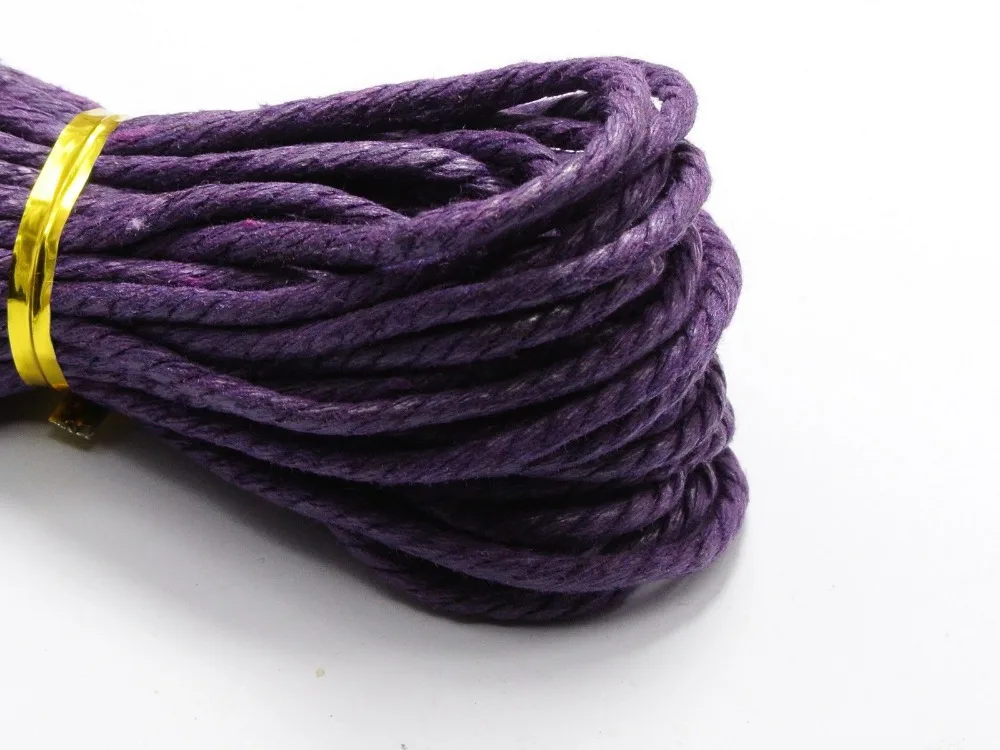 

60 Meters Dark Purple Twisted Waxed Cotton Cord String Thread Line 2mm