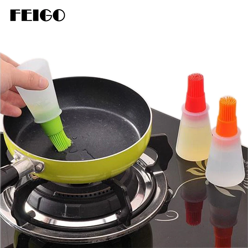 

FEIGO Creative Cooking Silicone BBQ Brush Extrusion Control Oil Bottle Brush Cake Butter Pastry Brush Baking Barbecue Tools F417