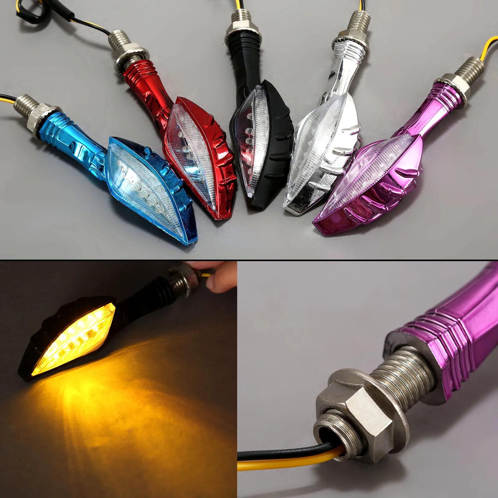 4 шт. мотоциклетный Янтарный фонарь с черепом светодиодный индикатор поворота