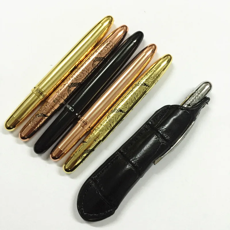 

Mini Crocodile 9cm ballpoint pen Black + Pouch Neat Convience Office Supplies Luxury Metal black copper golden silver 6 colors
