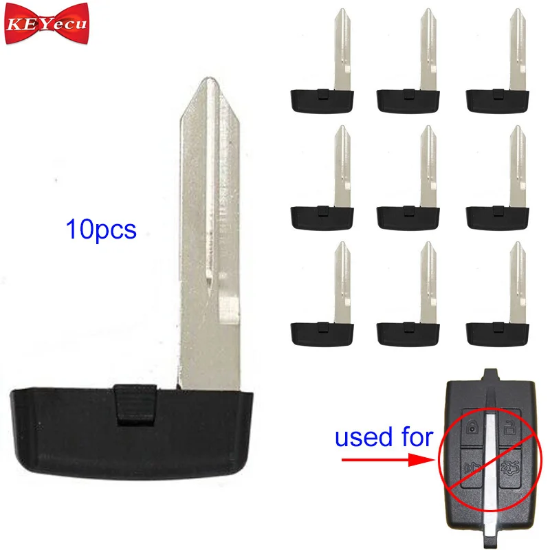 

KEYECU 10pcs for Ford Taurus for Lincoln MKS MKT 2010 2011 2012 Remote Emergency Key Blade Insert Uncut for M3N5WY8406