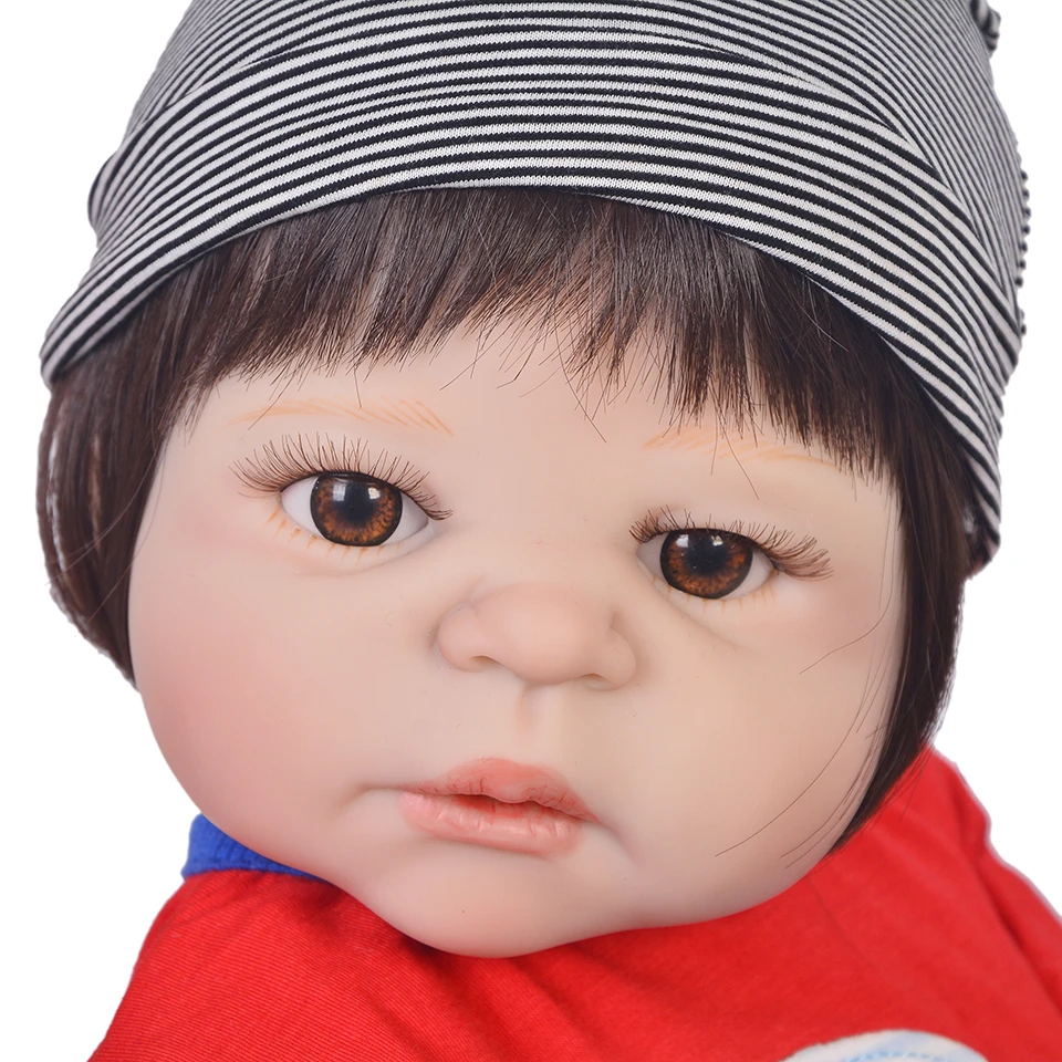 Дизайн 23 дюймов полный силиконовые Baby Doll ручной работы реалистичные новорожденные дети мальчик игрушки для детей, подарок на день рождения сном Плейбой
