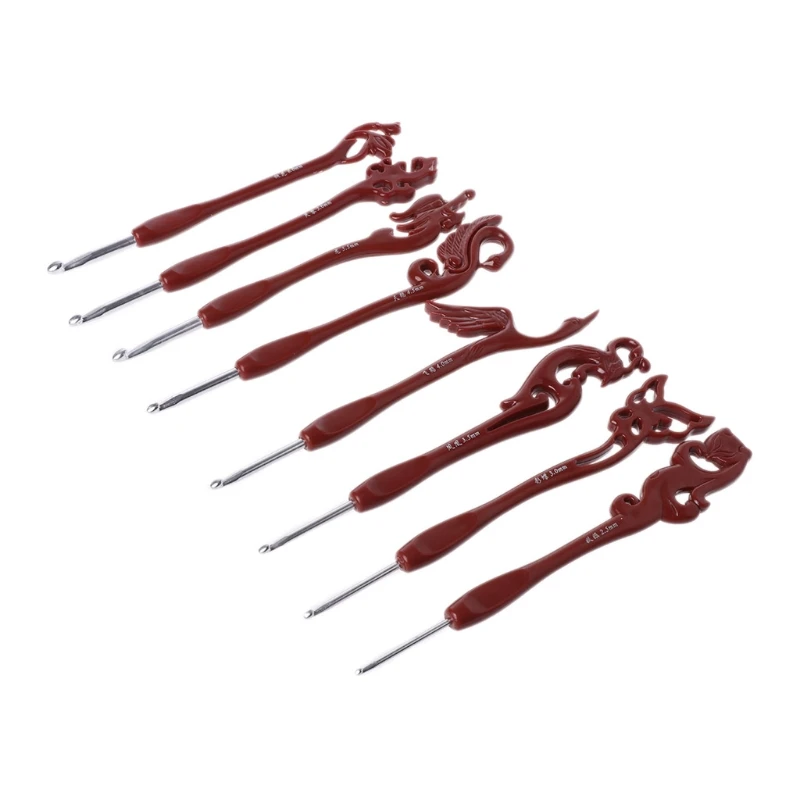 

8 Sizes Aluminium Circular Crochet Knitting Sweater Needles Craft Set Bird New