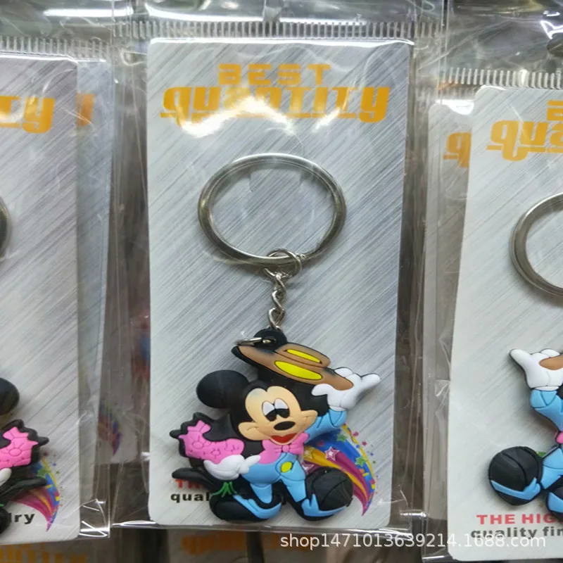 Disney мультфильм Микки Маус Детский брелок кукла аксессуары сумка кулон сувенир на память подарок девочка детская школьная сумка кулон милый - Цвет: Белый