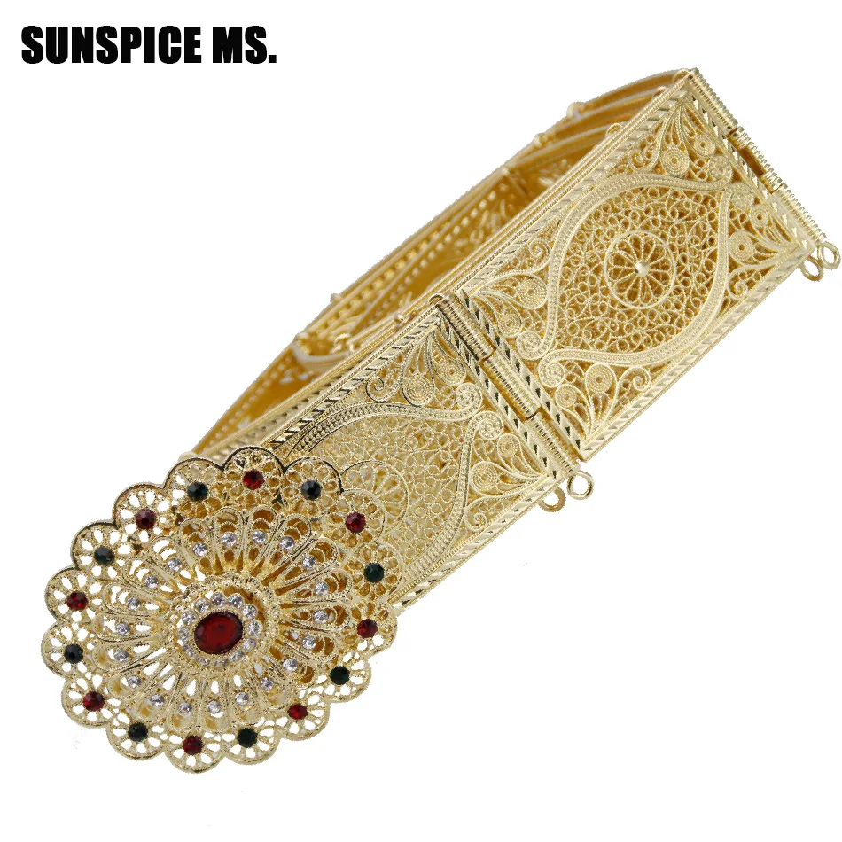 Sunspicems марокканский ремень Caftan золотого цвета для женщин свадебные украшения
