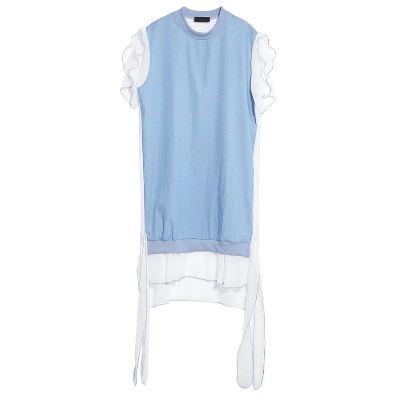 2017 новое лето элегантных женщин шифон лоскутное листьев лотоса красивые dress