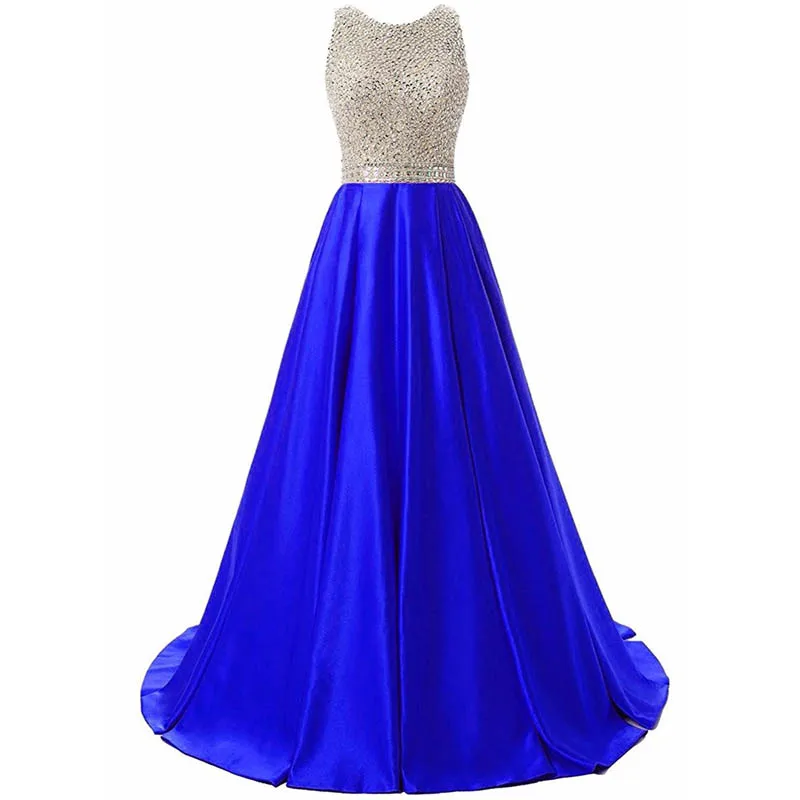 Женское вечернее платье с круглым вырезом без рукавов | Свадьбы и торжества