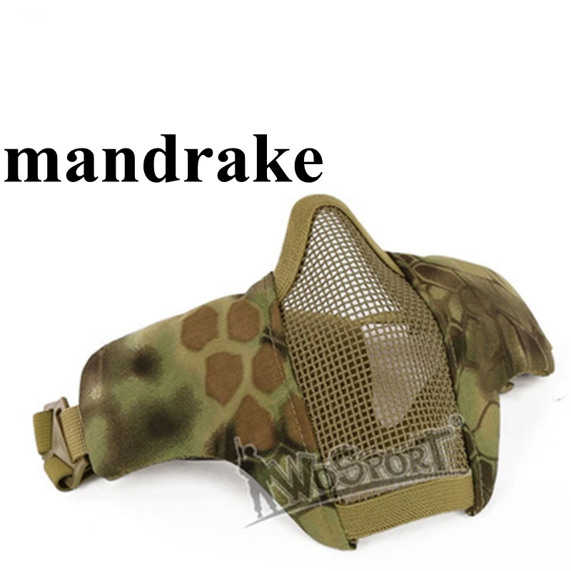 mandrake 1000D нейлоновая и низкоуглеродистая Стальная Сетка Тактическая страйкбольная Маска Защитная Военная стрельба Пейнтбол Маска для охоты стальные сетчатые маски - Цвет: mandrake